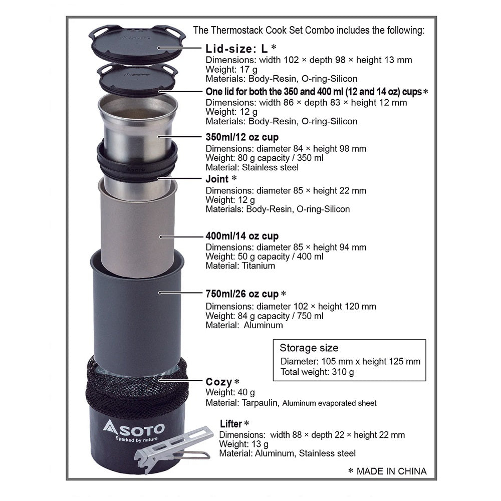 Soto Thermostack Cook Set Combo